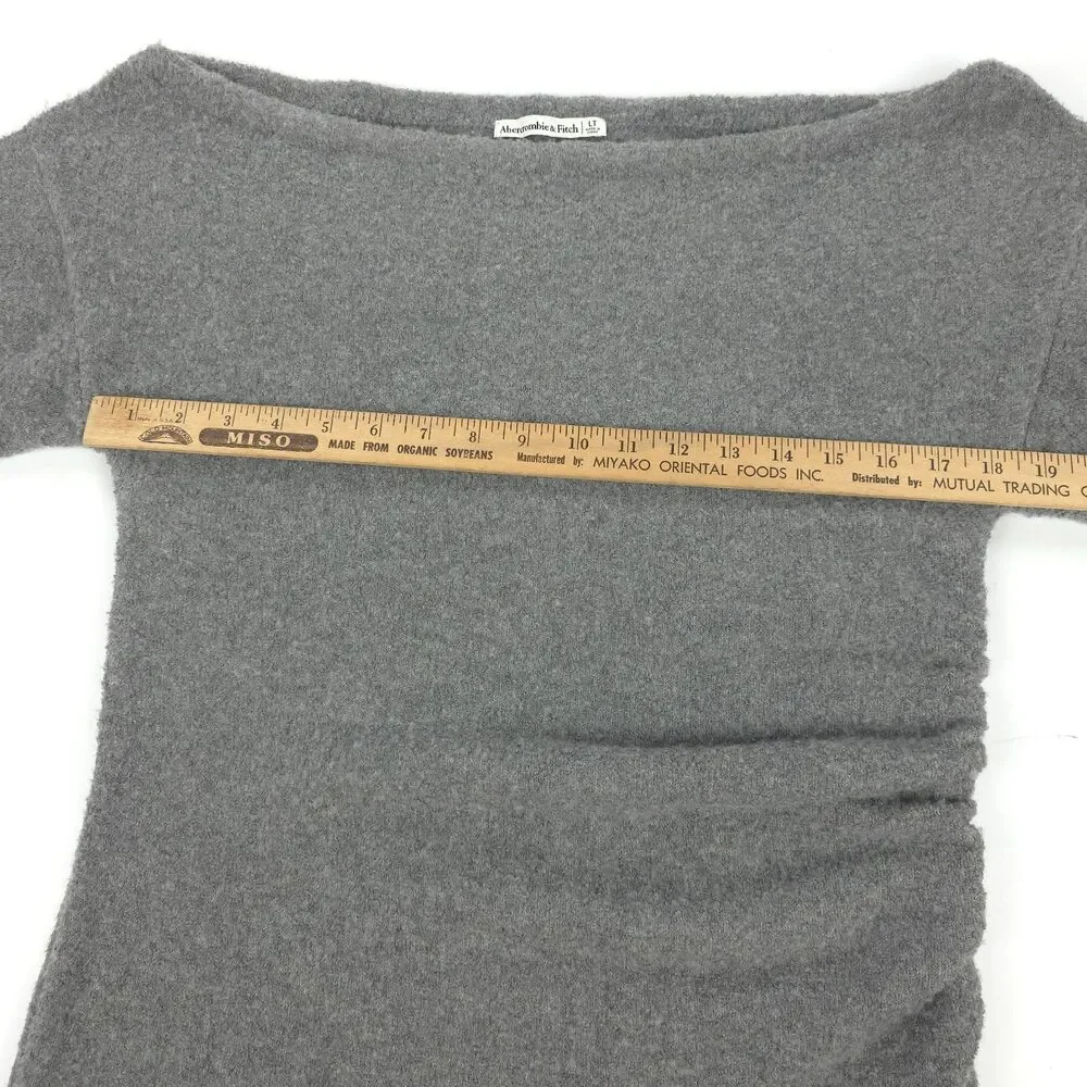 NEW Abercrombie Off-The-Shoulder Boucle Maxi Sweater Dress Clean Girl 90s Y2k LT